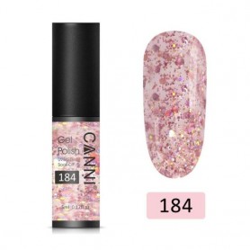 184 5ml Pink Glitter Canni Mini gelinis nagÅ³ lakas