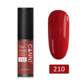 210 5ml Blood-red With Brilliance Canni Mini gelinis nagų lakas