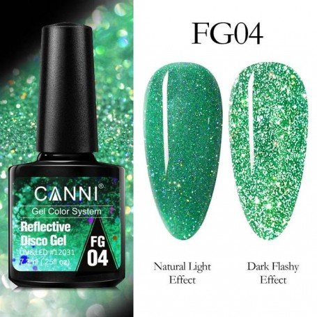 CANNI Reflective Disco Gel Valgustpeegeldav geellakk 7.3ml FG04