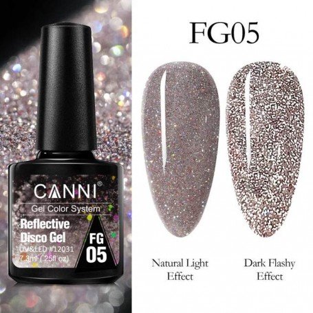 CANNI Reflective Disco Gel светоотражающий гель лак 7.3ml FG05