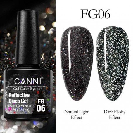 CANNI Reflective Disco Gel светоотражающий гель лак 7.3ml FG06