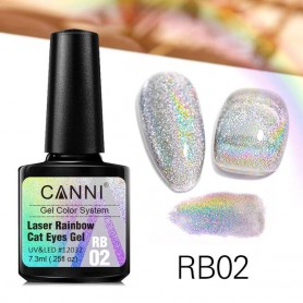 CANNI Laser Holographic Rainbow  гель лак 7.3ml RB02