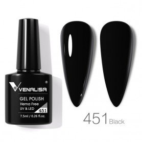 451 7.5ml VENALISA HEMA TPO FREE gelinis nagų lakas  Juodas