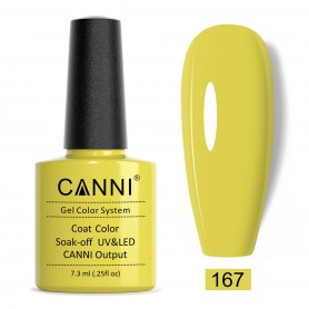 167 7.3ml Mustard Yellow Canni gelinis nagų lakas