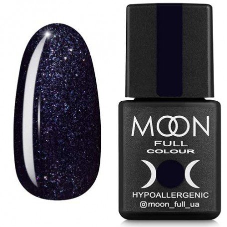 Гель-лак MOON FULL color Gel polish , 8 ml 189 черный с блестками