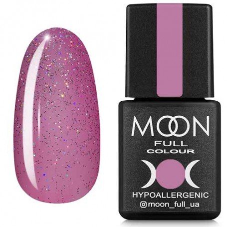 Gēla laka MOON FULL color Gel polish , 8 ml 306 caurspīdīgs rozā ar daudzkrāsainu mirdzumu