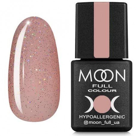 Гель-лак MOON FULL color Gel polish , 8 ml 307 полупрозрачный персиковый с разноцветным шиммером