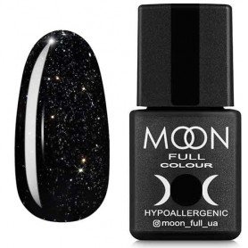 Гель-лак MOON FULL color Gel polish , 8 ml 319 черно-зеленый с серебристым шиммером