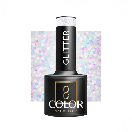 glitter G01 Ocho Nails 5g Gēla laka