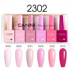 9ml CANNI Pink Champagne Dreams 6 spalvų rinkinys 2302