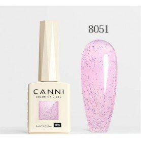 CANNI gelinis nagų lakas 8051 skaidrus su blizgučiais 9ml