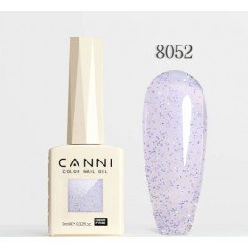 CANNI gelinis nagų lakas 8052 skaidrus su blizgučiais 9ml