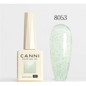 CANNI gelinis nagų lakas 8053 skaidrus su blizgučiais 9ml