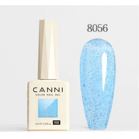 CANNI gelinis nagų lakas 8056 su blizgučiais 9ml