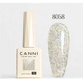 CANNI gelinis nagų lakas 8058 su blizgučiais 9ml