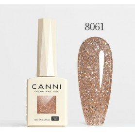 CANNI gelinis nagų lakas 8061 su blizgučiais 9ml