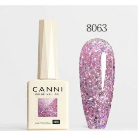 CANNI gelinis nagų lakas 8063 su blizgučiais 9ml