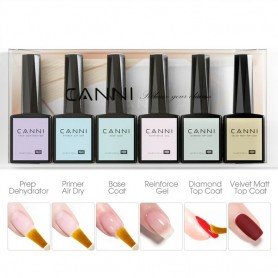 CANNI Base Primer Top Perfection Kit - 9ml Nail Gel 6 Pcs Set. Longer delivery time up to 10 business days