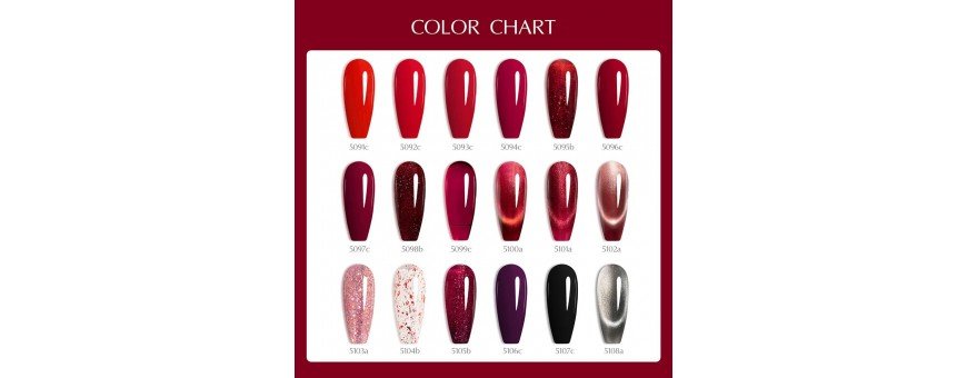 VENALISA 10ML TPO FREE, HEMA FREE TIPSY ROSE V6 5091-5108 raudonos spalvos