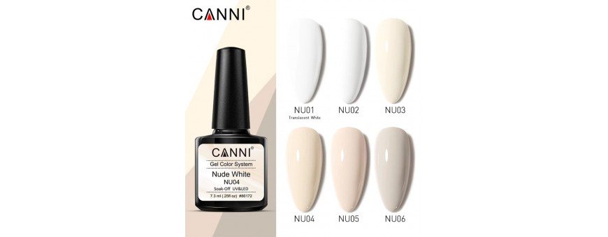 Geliniai lakai CANNI Nude White, baltais atspalviais - GEL.LT